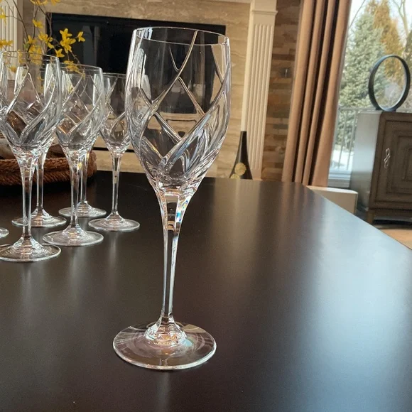 MIKASA OLYMPUS CRYSTAL WATER GOBLETS SET OF 10
